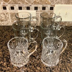 6 Total Glass/Crystal Entergy Mugs